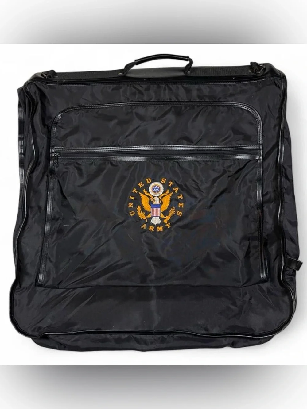 VINTAGE U.S. Army Hanging Garment Bag with Embroidered Army Logo Travel Storage